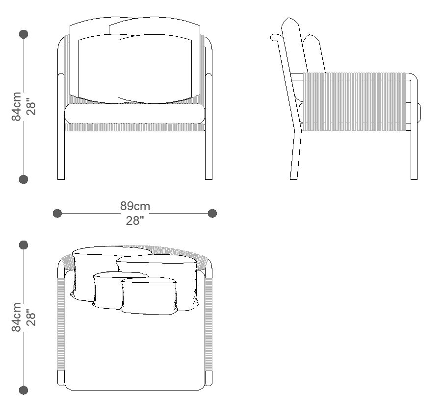 Image of the main dimensions of the product